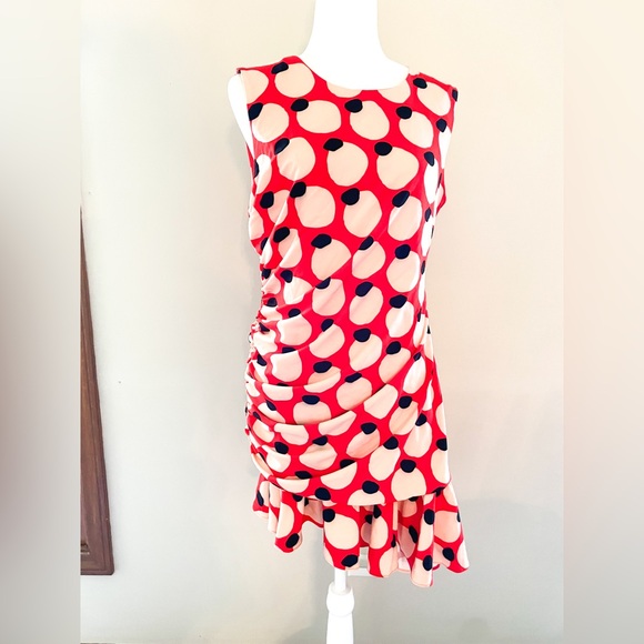 NWT Anthropologie Hutch Sleeveless Shirred Asymmetrical Ruffle-Hem Dress Polka - Picture 13 of 14